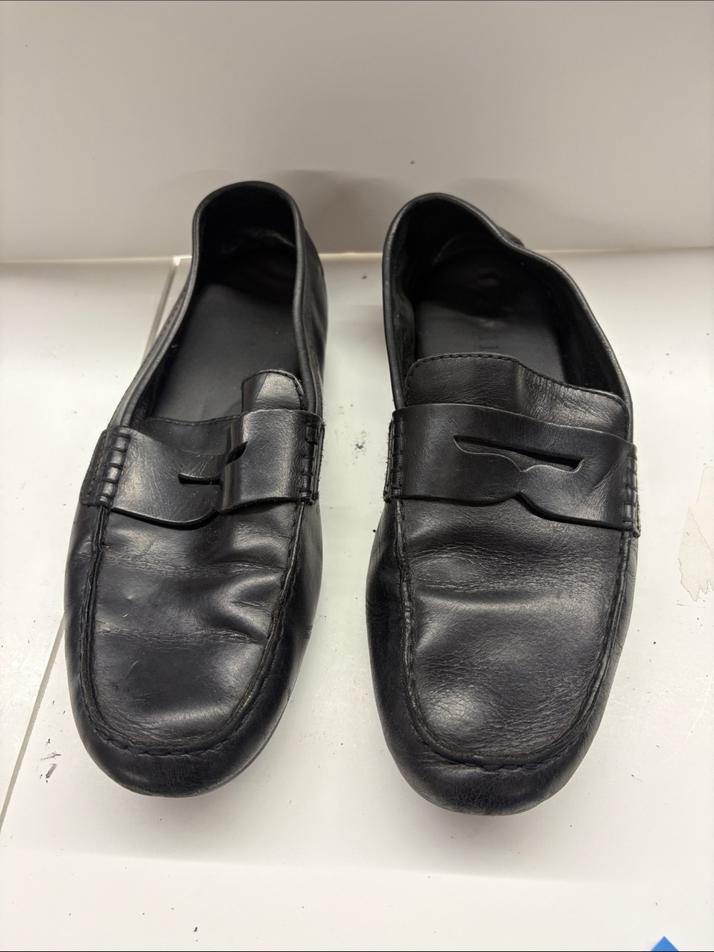 Used Born Men's Black Leather Slip-On Loafers Size 12